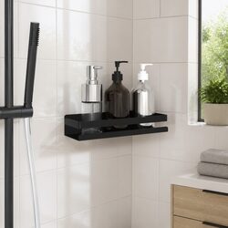 Stylish Shower Shelf Organizer in Black Stainless Steel
