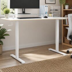 White Steel Adjustable Standing Desk Frame for Home Office