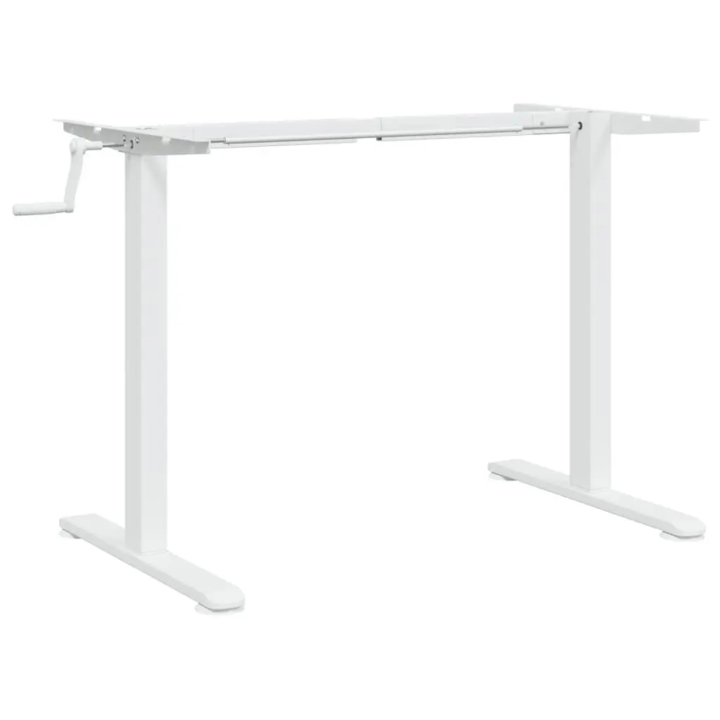 White Steel Adjustable Standing Desk Frame for Home Office