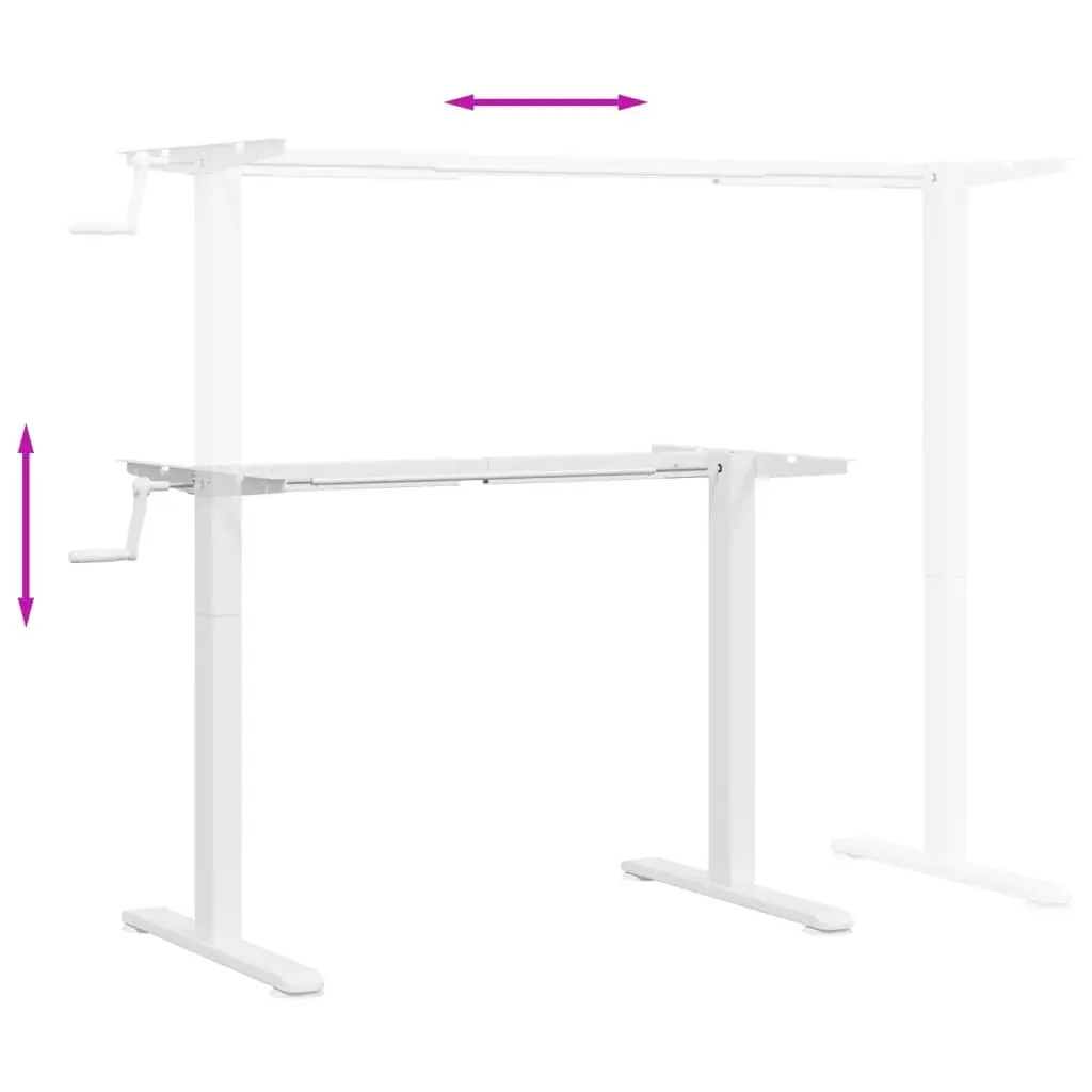 White Steel Adjustable Standing Desk Frame for Home Office