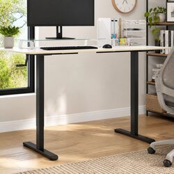 Black Steel Adjustable Standing Desk Frame for Comfort