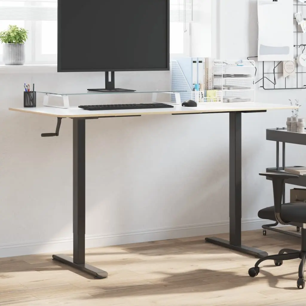 Black Steel Adjustable Standing Desk Frame for Comfort