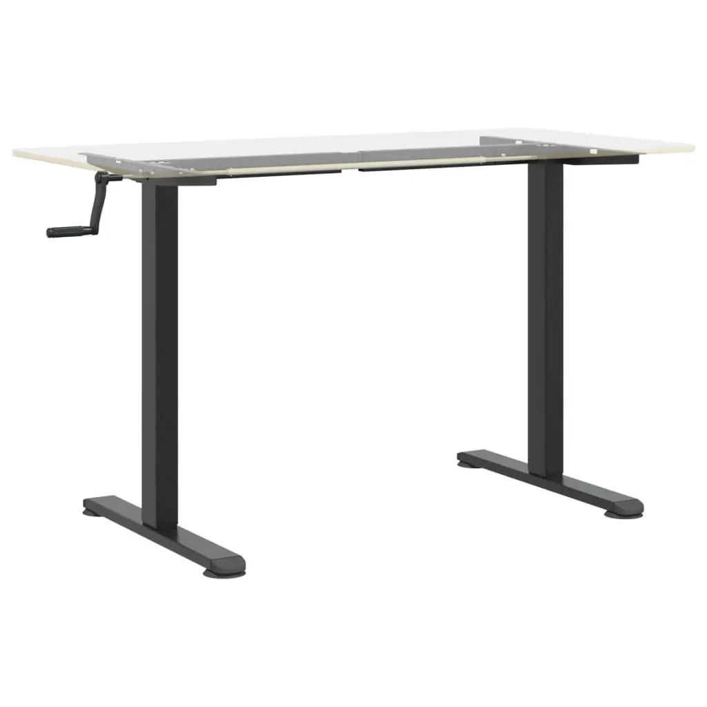 Black Steel Adjustable Standing Desk Frame for Comfort