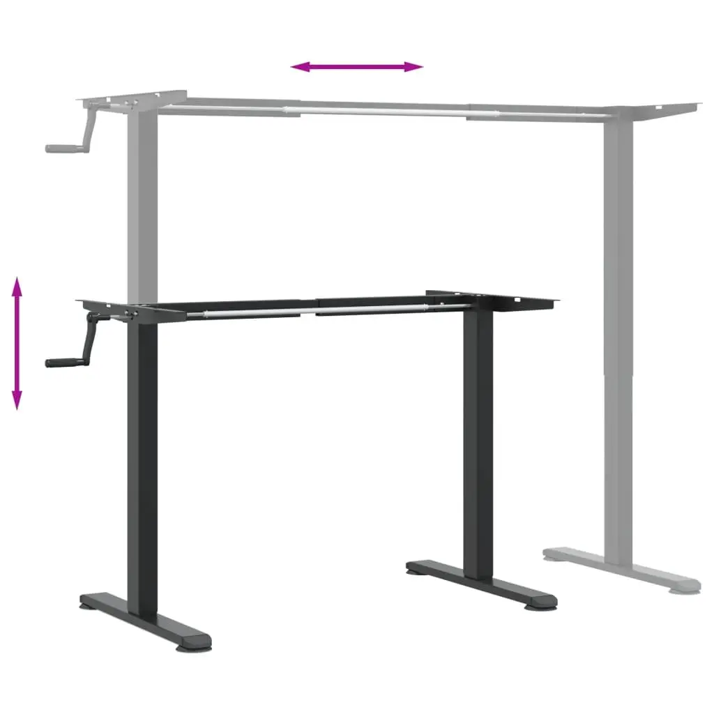 Black Steel Adjustable Standing Desk Frame for Comfort
