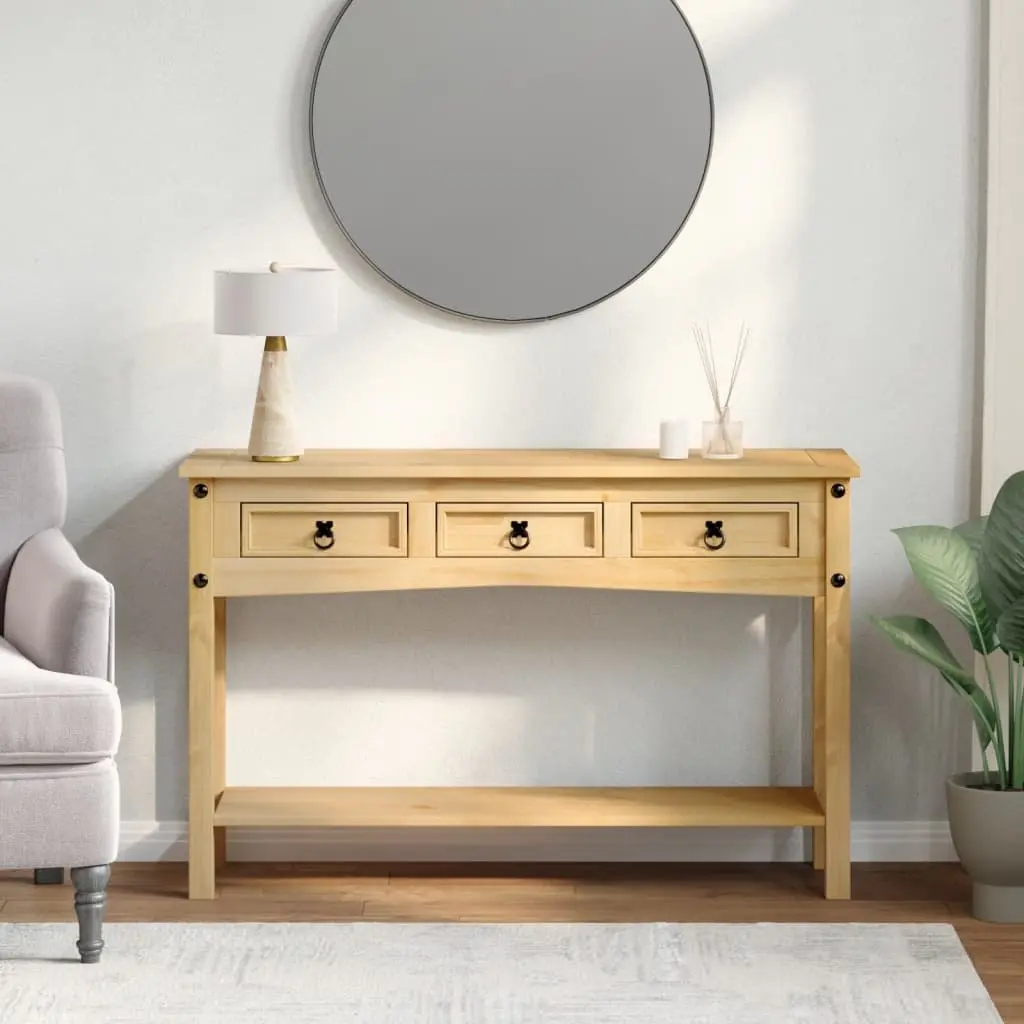 Solid Wood Pine Console Table with 3 Drawers