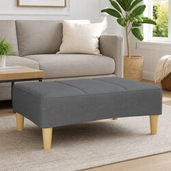 Dark Grey Footstool 77x55x31 cm Fabric Foot Rest