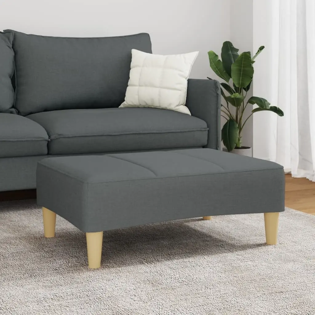 Footstool Dark Grey 77x55x31 cm Fabric Plywood Frame