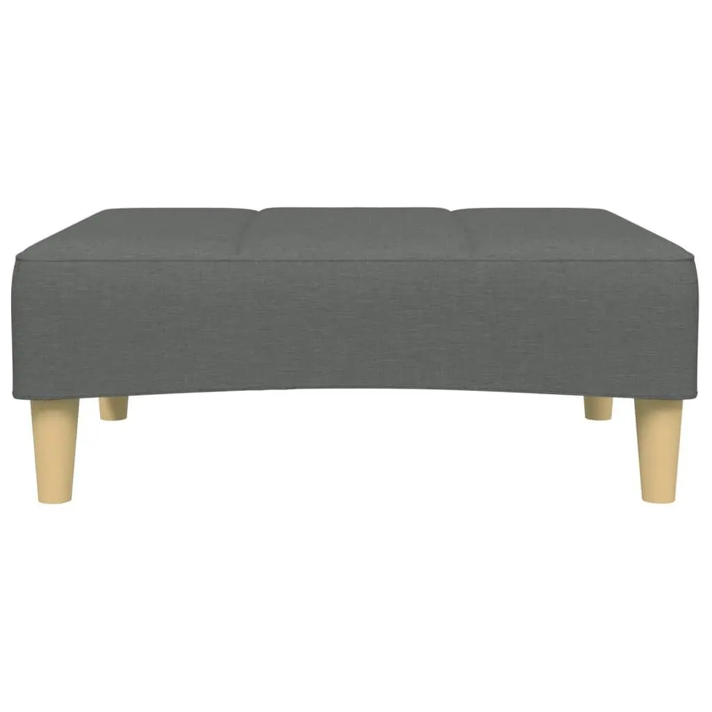 Footstool Dark Grey 77x55x31 cm Fabric Plywood Frame