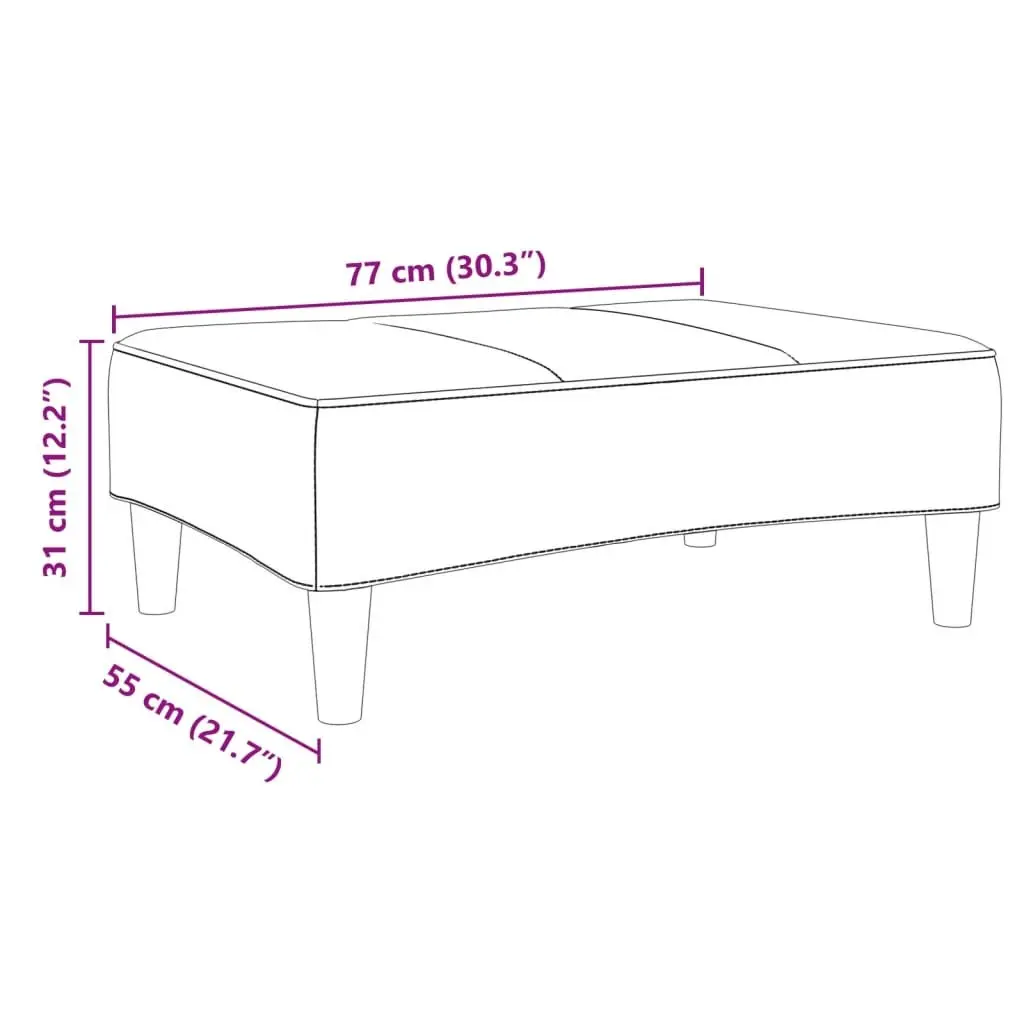 Footstool Dark Grey 77x55x31 cm Fabric Plywood Frame