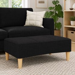 Cozy Black Fabric Footstool for Living Spaces