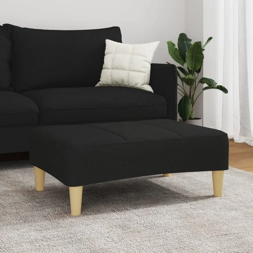 Black Fabric Footstool for Living Spaces