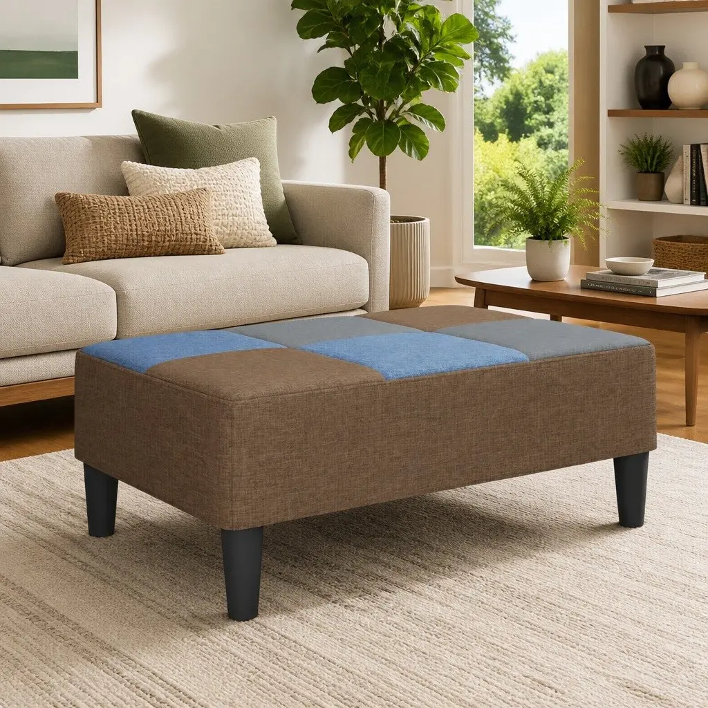 Patchwork Fabric Footstool for Living Room Comfort