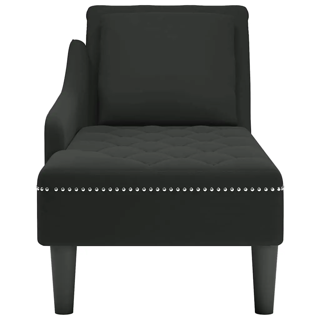 Chaise Lounge Black Velvet Living Room Furniture
