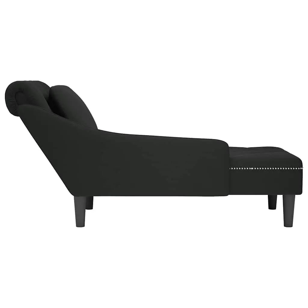 Chaise Lounge Black Velvet Living Room Furniture