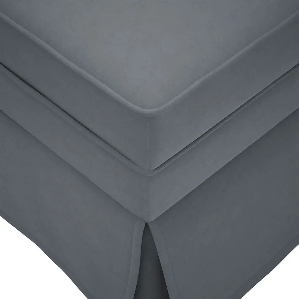 Dark Grey Velvet Chaise Lounge with Right Armrest