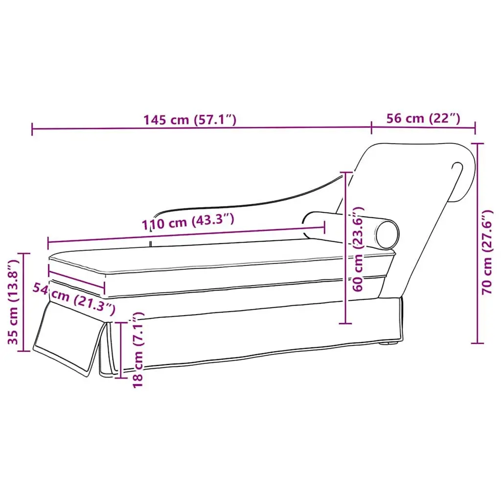 Dark Grey Velvet Chaise Lounge with Right Armrest