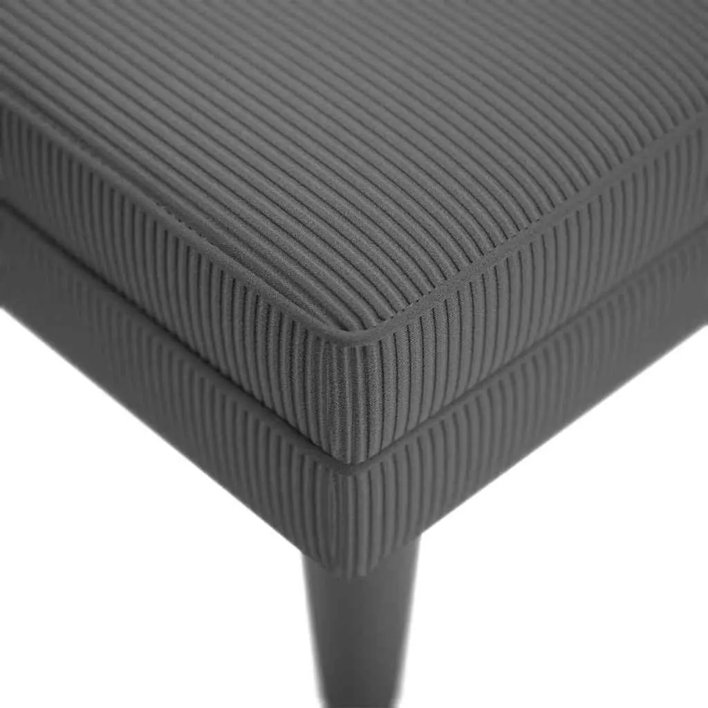 Grey Corduroy Chaise Lounge with Lumbar Pillow