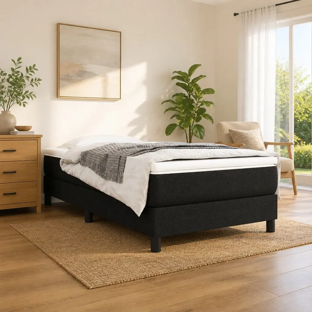 King Single Pocket Spring Mattress 106x203 cm Black