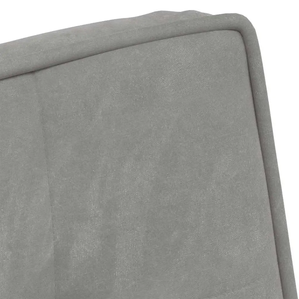 Relaxing Chair Grey Velvet Upholstered Lounge Seat Backrest