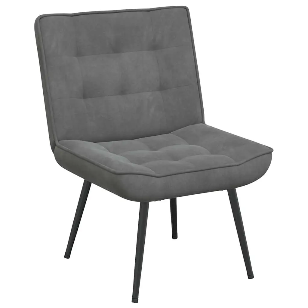 Grey Velvet Relaxing Chair with Footstool