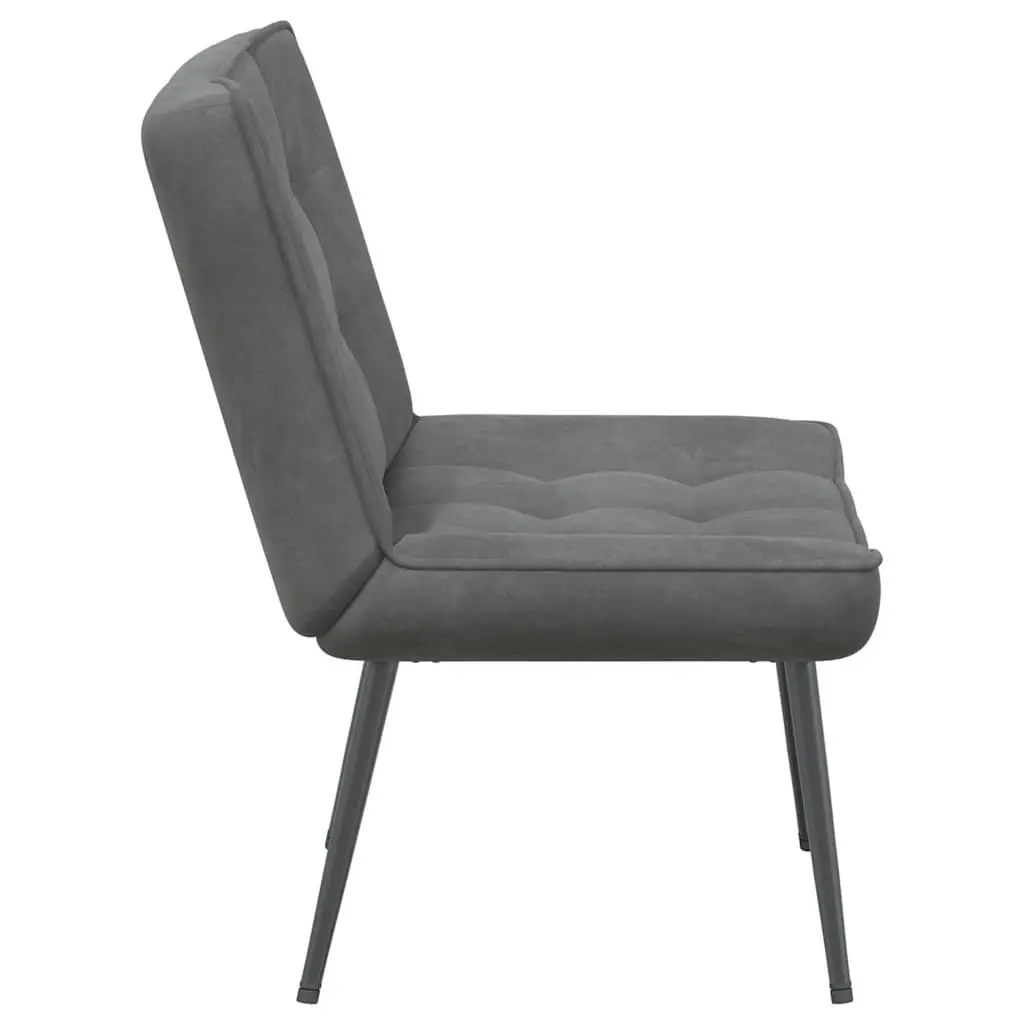 Grey Velvet Relaxing Chair with Footstool