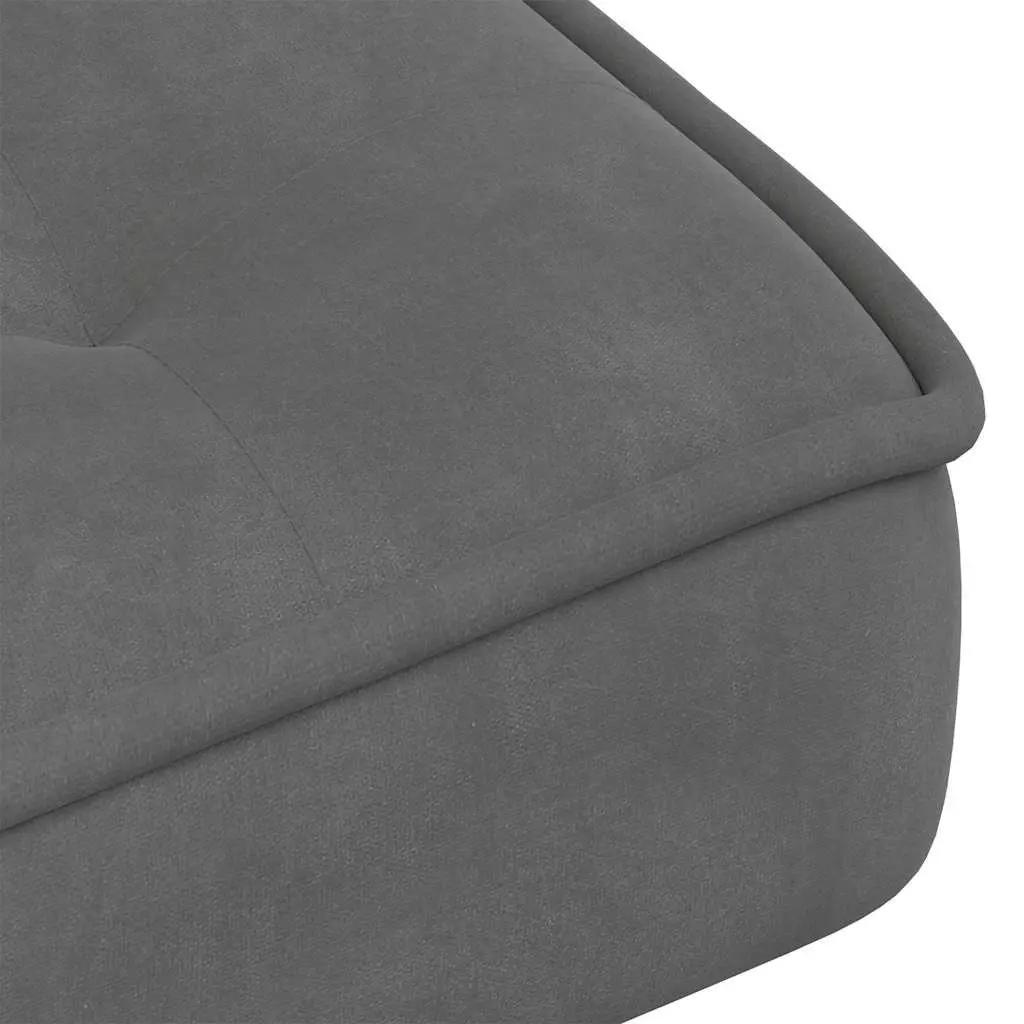 Grey Velvet Relaxing Chair with Footstool