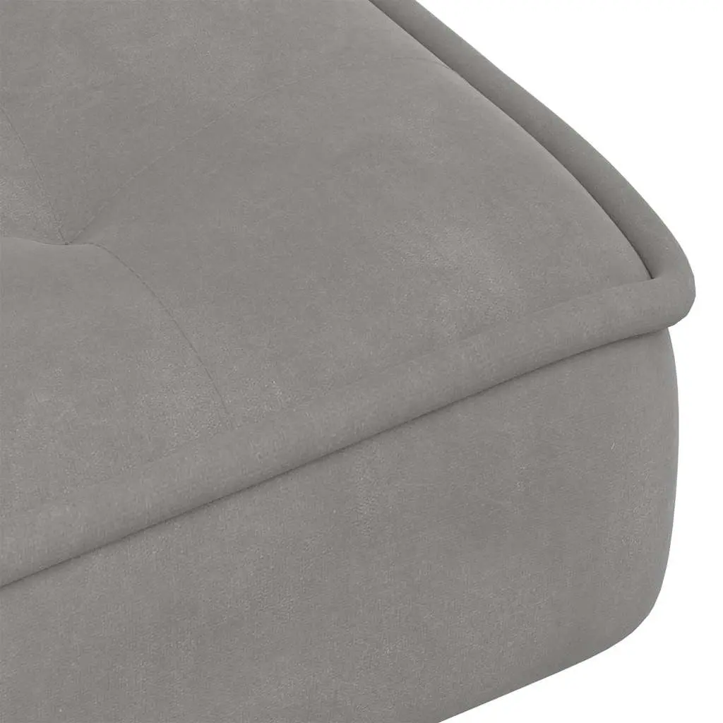 Velvet Upholstered Relaxing Chair with Footstool in Grey