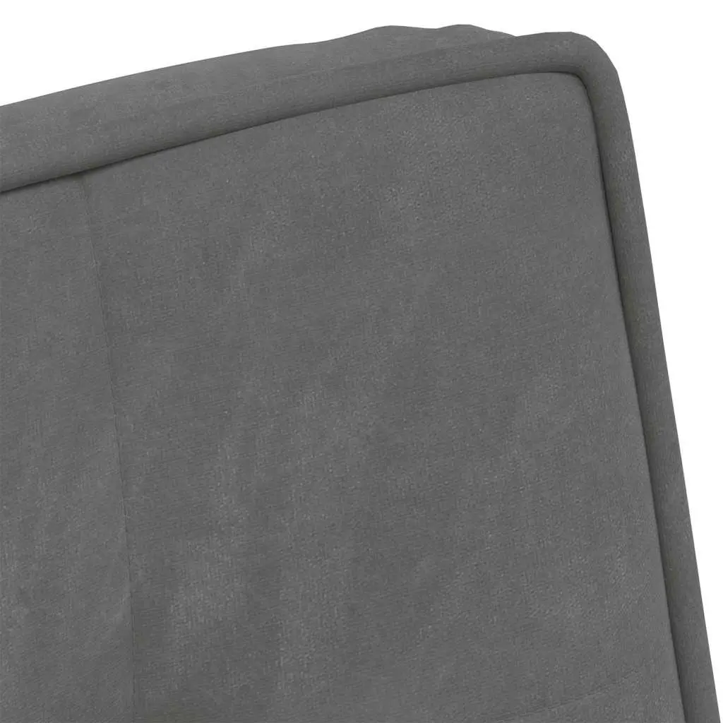Relaxing Chair Grey Velvet Upholstery Lounge Seat with Integrated Footrest