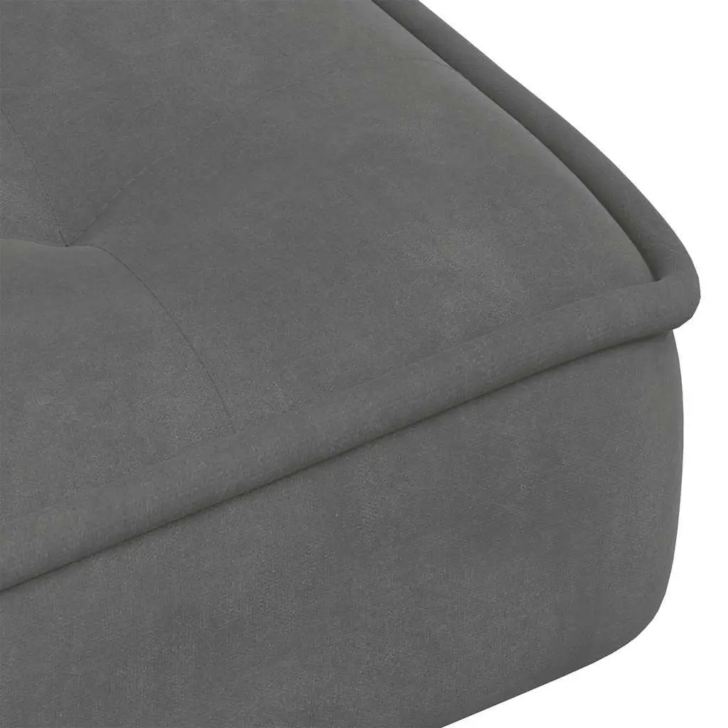 Relaxing Chair Grey Velvet Upholstery Lounge Seat with Integrated Footrest
