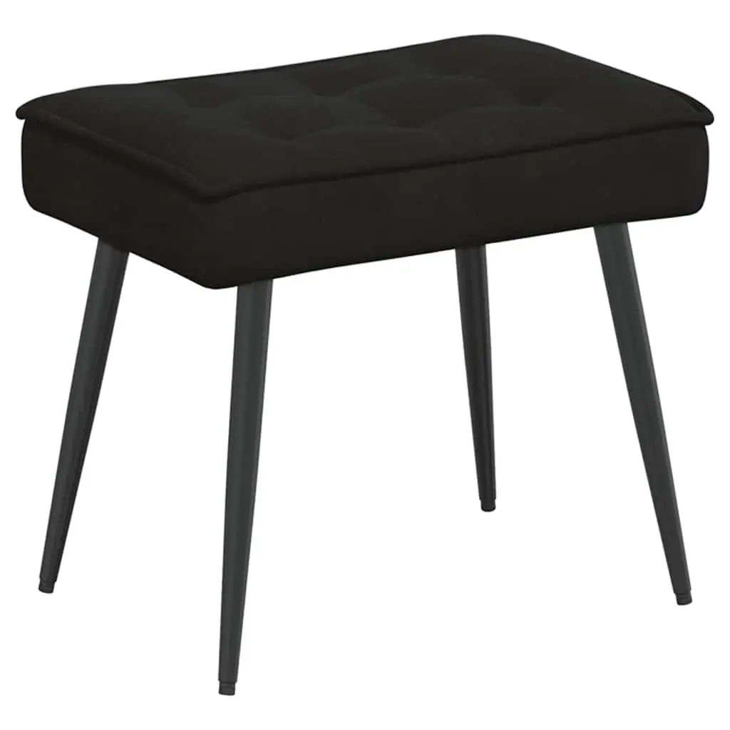 Relaxing Chair Black Velvet Upholstered Lounge Seat with Footrest
