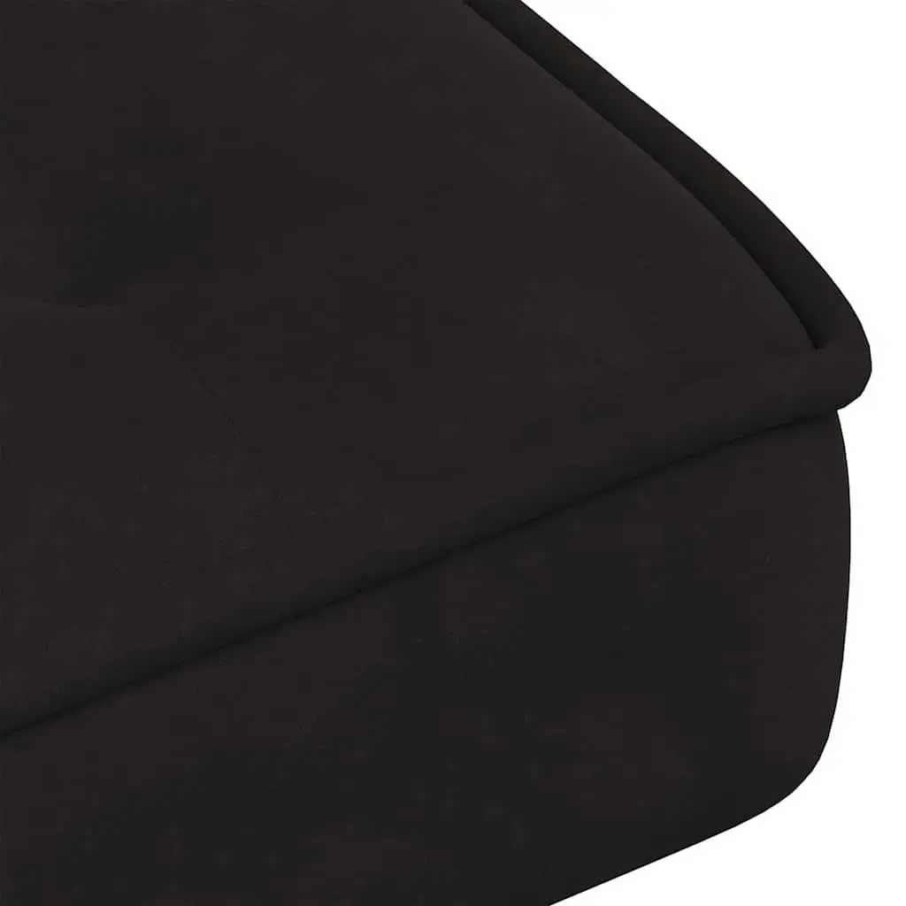 Relaxing Chair Black Velvet Upholstered Lounge Seat with Footrest