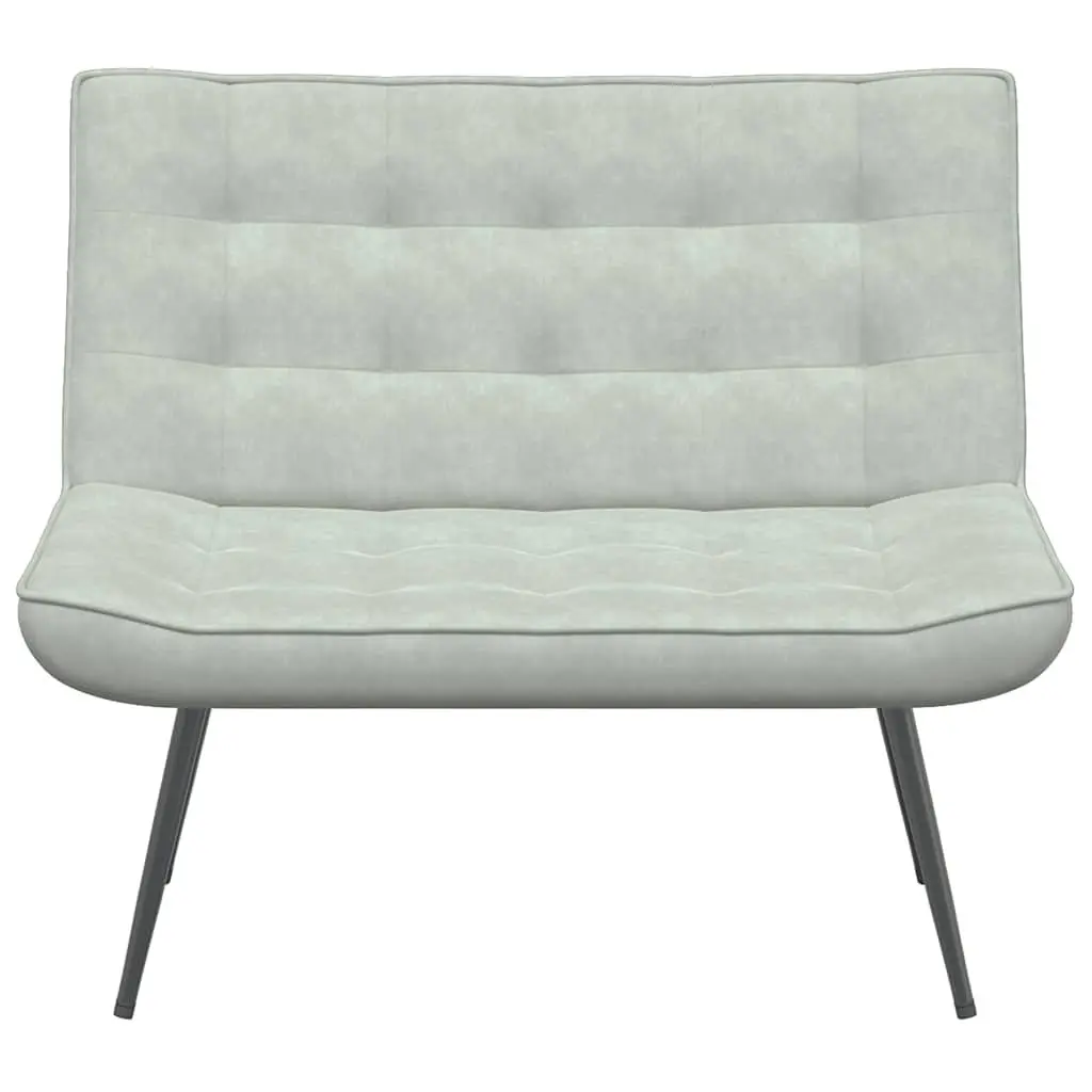 Bench Grey Velvet Upholstered 110cm Metal and Plywood Frame with Backrest