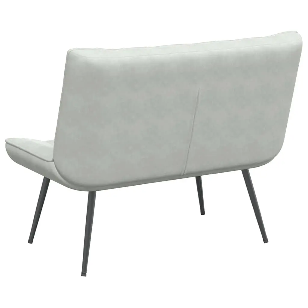Bench Grey Velvet Upholstered 110cm Metal and Plywood Frame with Backrest