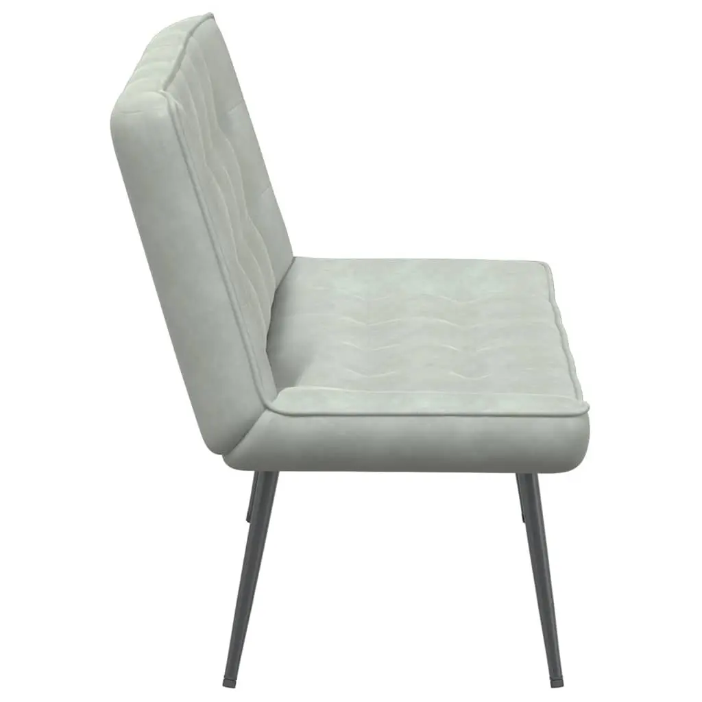 Bench Grey Velvet Upholstered 110cm Metal and Plywood Frame with Backrest