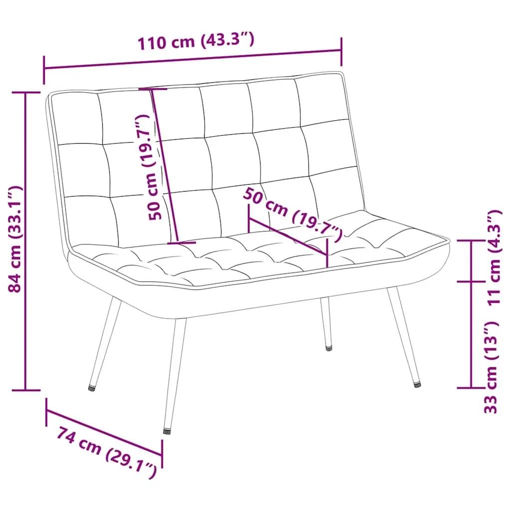 Bench Grey Velvet Upholstered 110cm Metal and Plywood Frame with Backrest