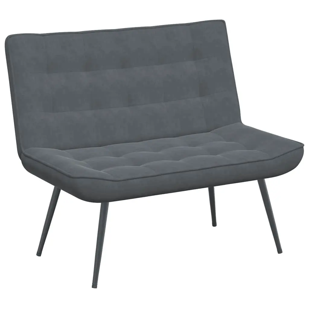 Grey Velvet Bench Seat Upholstered Indoor Living Room Furniture Backrest Support