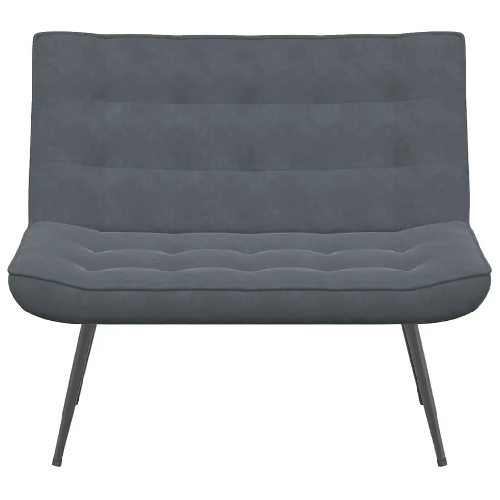 Grey Velvet Bench Seat Upholstered Indoor Living Room Furniture Backrest Support