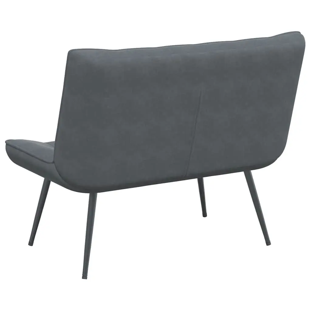 Grey Velvet Bench Seat Upholstered Indoor Living Room Furniture Backrest Support