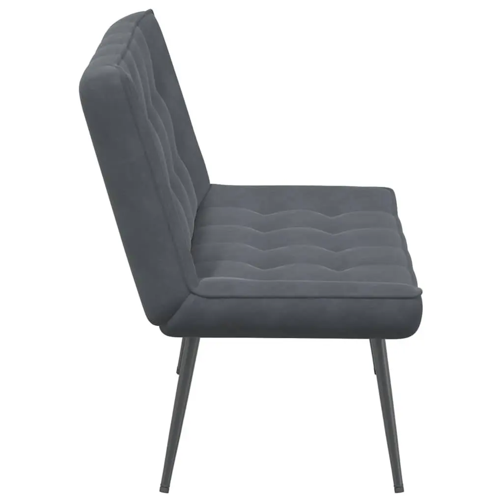 Grey Velvet Bench Seat Upholstered Indoor Living Room Furniture Backrest Support