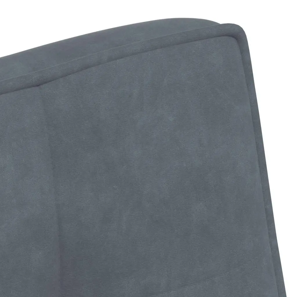Grey Velvet Bench Seat Upholstered Indoor Living Room Furniture Backrest Support