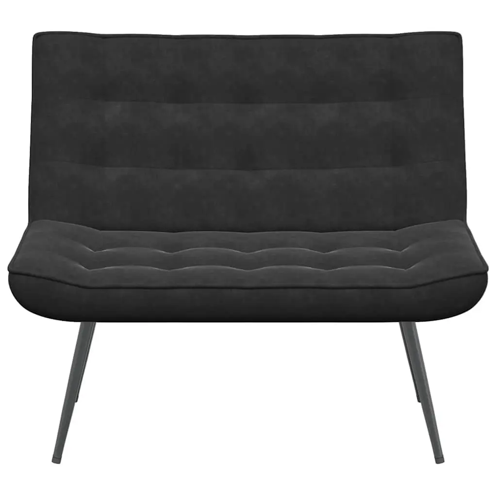 Black Velvet Bench with Backrest Comfortable Seating Furniture for Living Room