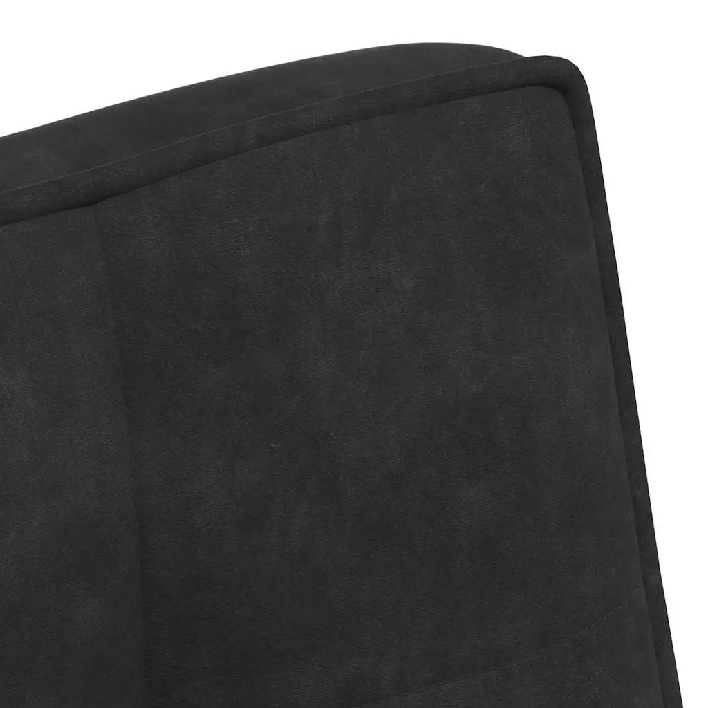 Black Velvet Bench with Backrest Comfortable Seating Furniture for Living Room