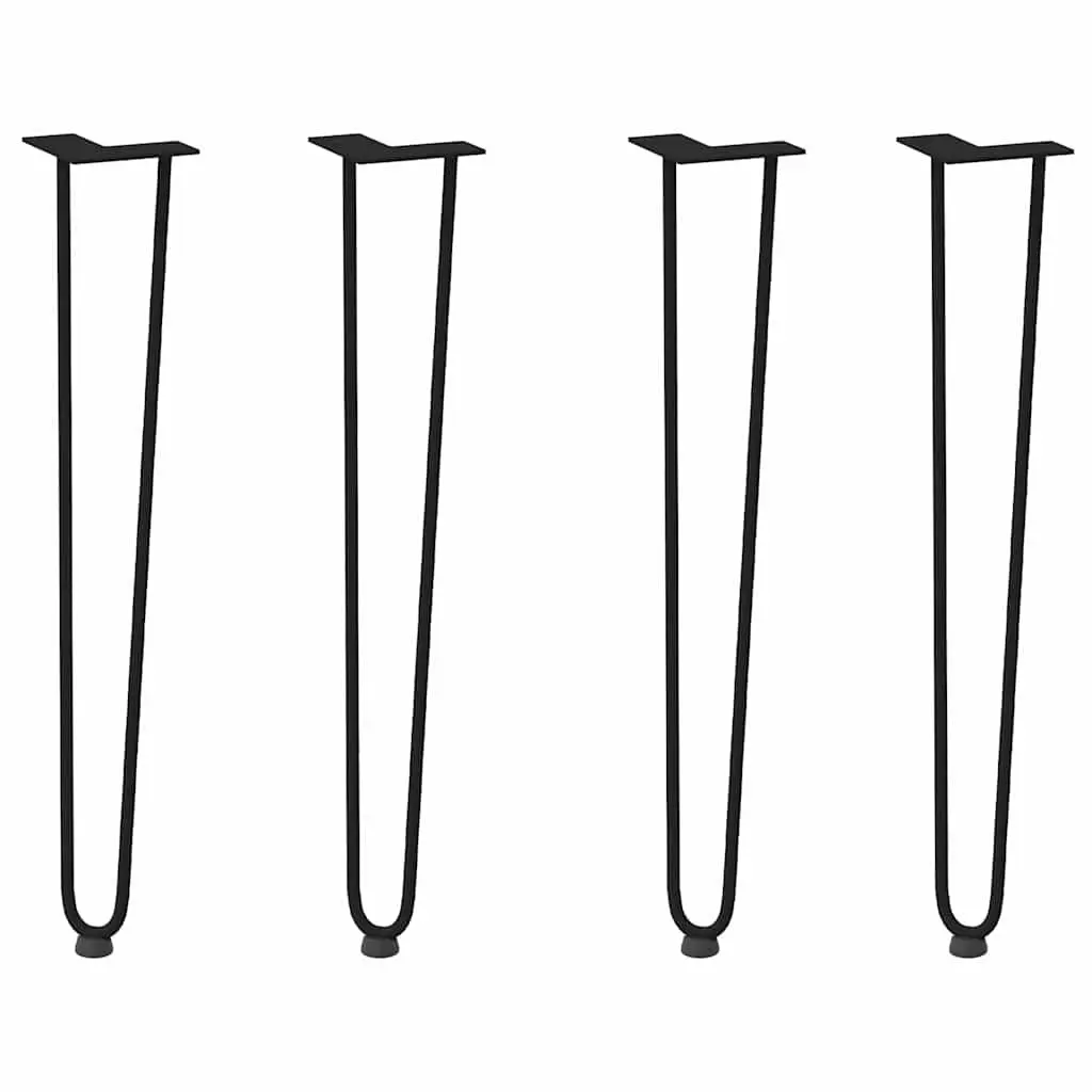 Hairpin Table Legs Black 72cm Steel 4pcs