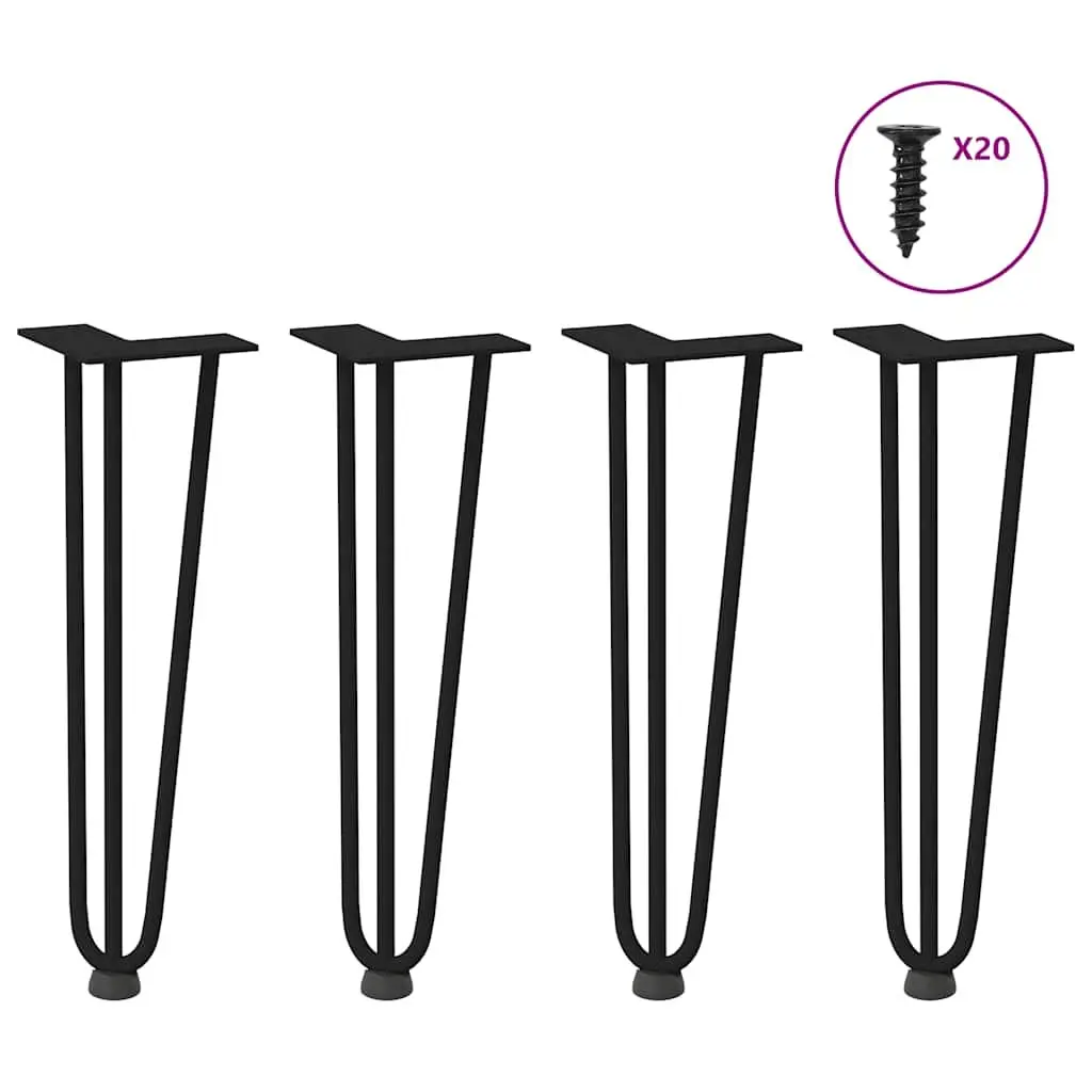 Hairpin Legs Coffee Table Black 42 cm Solid Steel Modern Furniture 4 pcs