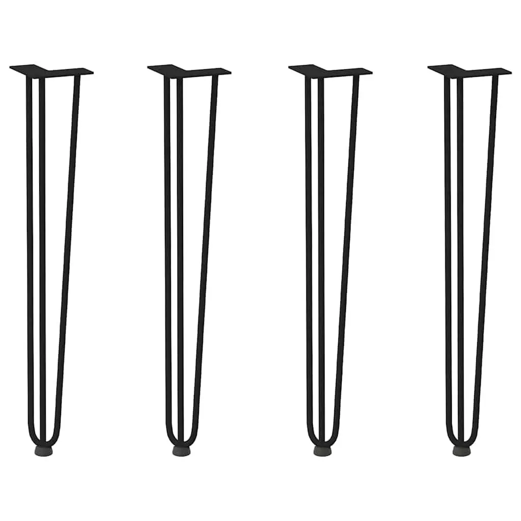 Hairpin Table Legs Black Steel 72cm Adjustable Set 4 Pcs