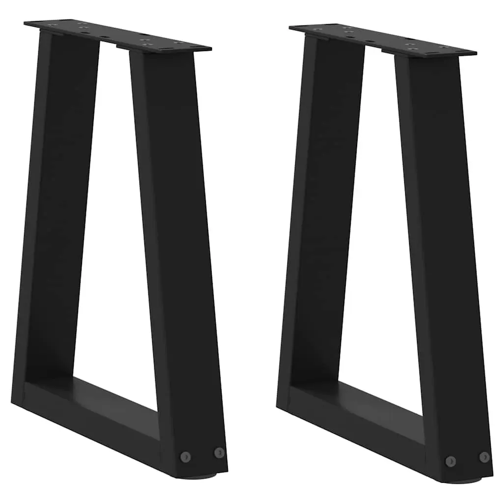Coffee Table Legs V-Shape Black Steel 38x42-43.3cm