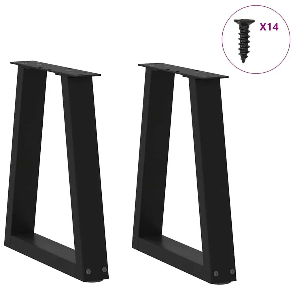 Coffee Table Legs V-Shape Black Steel 38x42-43.3cm