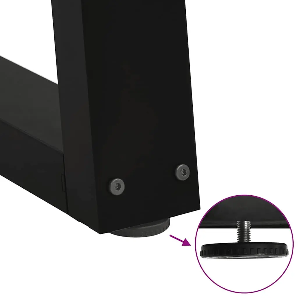 Coffee Table Legs V-Shape Black Steel 38x42-43.3cm