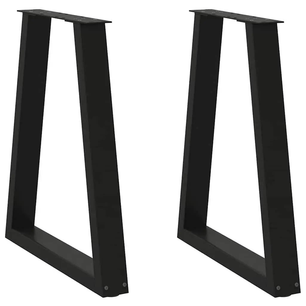 V-Shape Dining Table Legs Steel 2 pcs Black 60x72-73.3 cm Modern Design