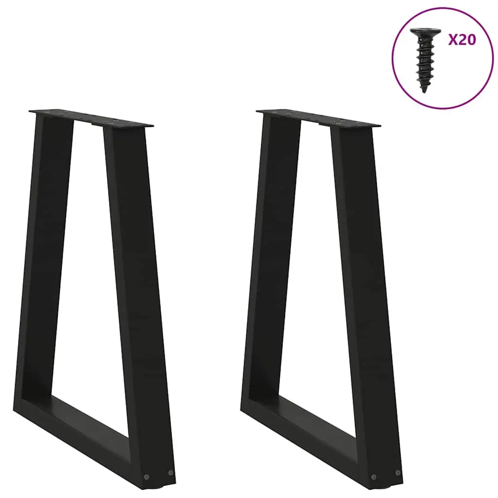 V-Shape Dining Table Legs Steel 2 pcs Black 60x72-73.3 cm Modern Design